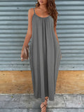 Maxi Sommerkleid mit Trägern und Taschen – Elina