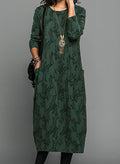 Winterkleid Damen Langarm mit Taschen und Blumenprint – Cassie
