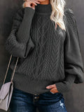 Zopfstrick Damenpullover mit bequemem Schnitt – Marcela