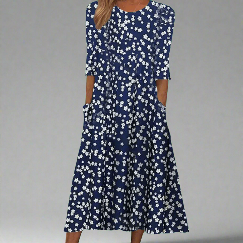 Sommerkleid Damen Blumenprint Locker Elegant Leicht – Fiorenya