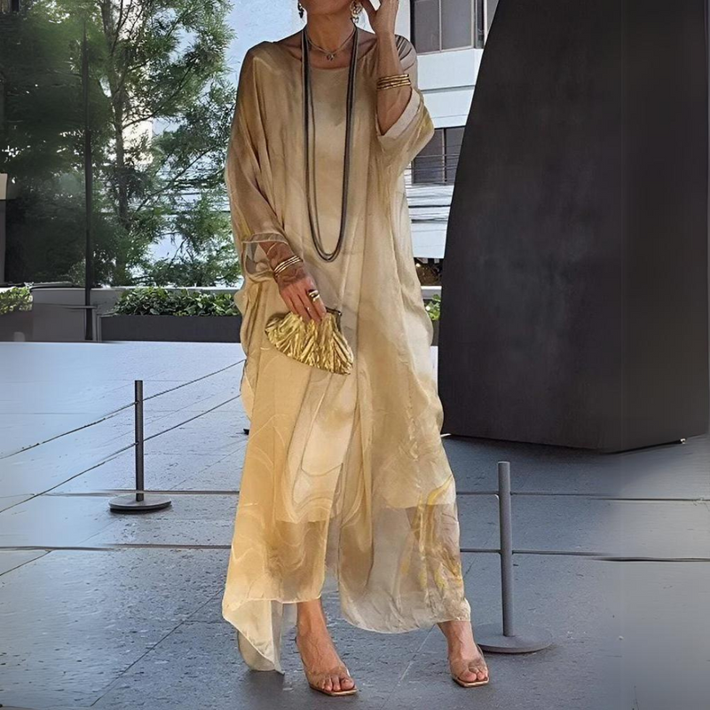 Seidenchiffon Maxikleid für elegante Abende – Alissa
