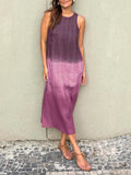 Ärmelloses Maxikleid mit Farbverlauf und Schlitz – Lilya
