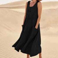 Voluminöses Kleid mit Taschen für Damen – Elisa