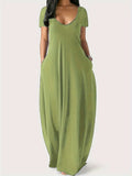 Unifarbenes Damen Maxikleid mit Taschen – Maisie