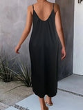 Maxi Sommerkleid mit Trägern und Taschen – Elina