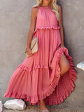 Sommerkleid Neckholder A-Linie Luftig Boho – Feliora