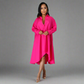 Herbstkleid Damen Elegant Asymmetrisch Alltag Büro – Luvessa