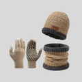 Winter Set Damen Mütze Schal Handschuhe aus Wolle – Alvara
