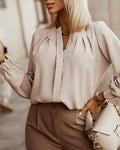 Luxuriöses Einfarbiges Plissee-Hemd – Claire