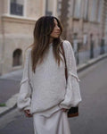 Damen Pullover Warm Weich Oversize Herbst Look – Liliane