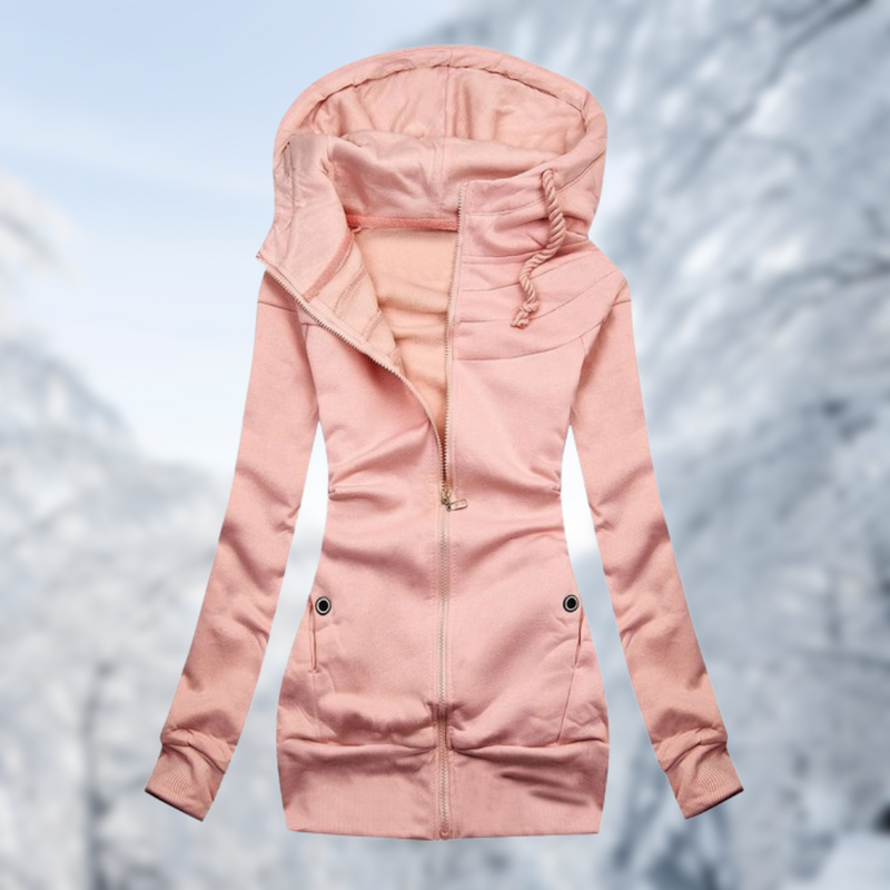 Damen Kapuzenjacke weich warm mit Taschen – Briana