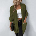 Damen Strickjacke Lang Elegant Vielseitig Knöpfe – Leona