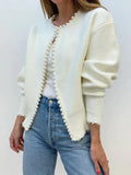 Strickjacke für Damen mit Perlenbesatz – Emilie