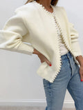 Strickjacke für Damen mit Perlenbesatz – Emilie