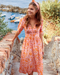 Elegantes Damenkleid in Orange mit schmeichelnder Passform – Marvinia