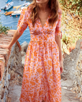 Elegantes Damenkleid in Orange mit schmeichelnder Passform – Marvinia