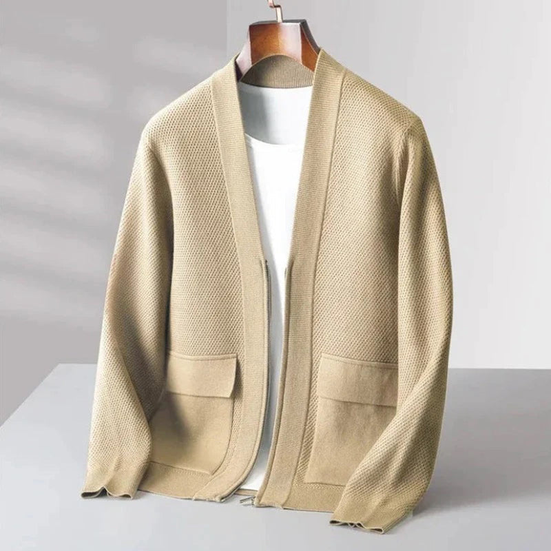 Strickweste für Herren mit V-Ausschnitt und Knöpfen – Tobias