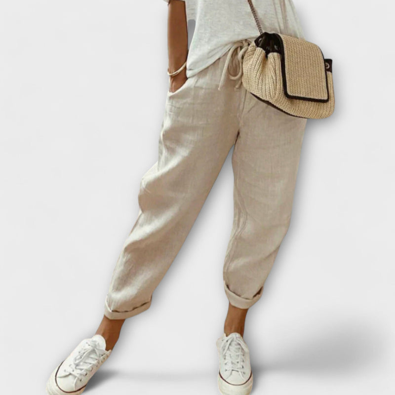Damen Leinenhose Frühling Leicht Elegant Alltag – Maravelle