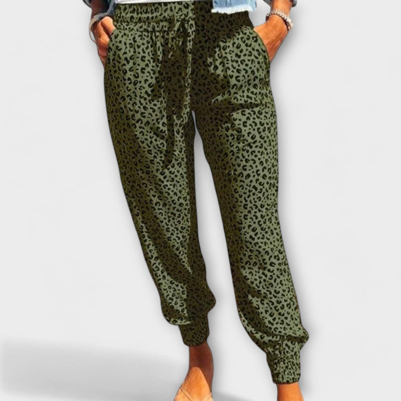 Damen Weite Hose Animal Print Elegant Look – Zoralia