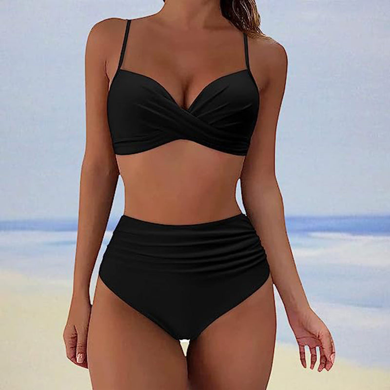 High Waist Bikini Figurformend Sommer Elegant – Amalian