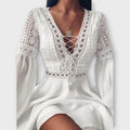 Boho Kleid Damen Spitze V-Ausschnitt Sommer – Eveliya