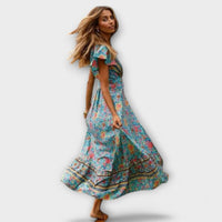 Boho Maxikleid Damen Blumen Sommer Locker Elegant – Sereniva