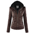 Stylische Damen Lederjacke mit Kapuze – Aurora