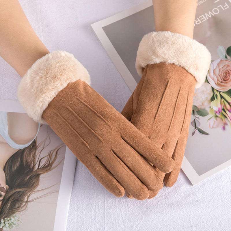 Winterhandschuhe Touchscreen Leder Warm Winddicht – Emilia