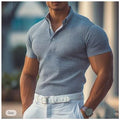 Herren Polo Shirt Waffelstruktur Kurzarm Frühling Sommer – Marvello