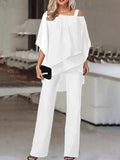 Zweiteiliges Damen Outfit schulterfrei aus Chiffon – Elenya