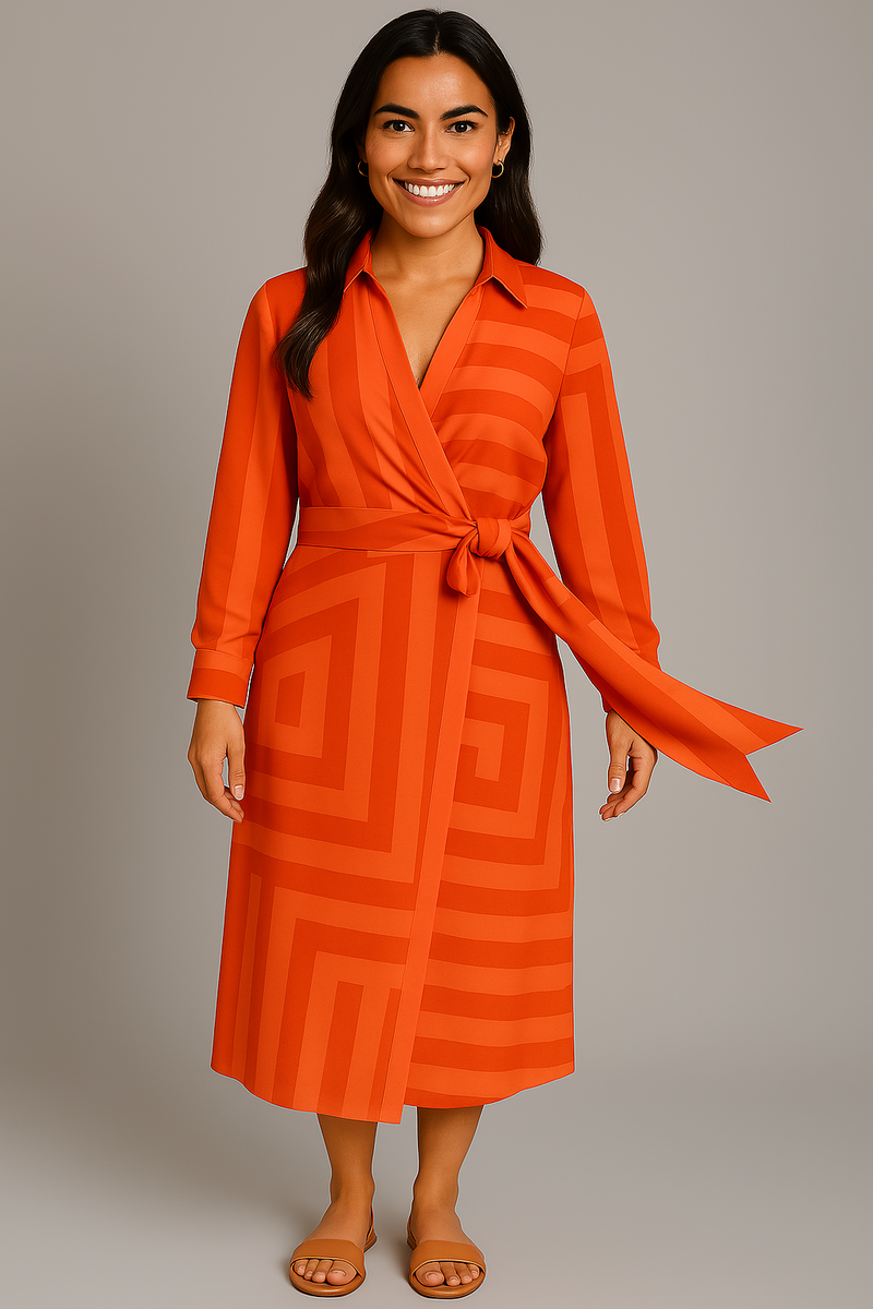 Wickelkleid Damen luftig für Frühling Sommer – Melina