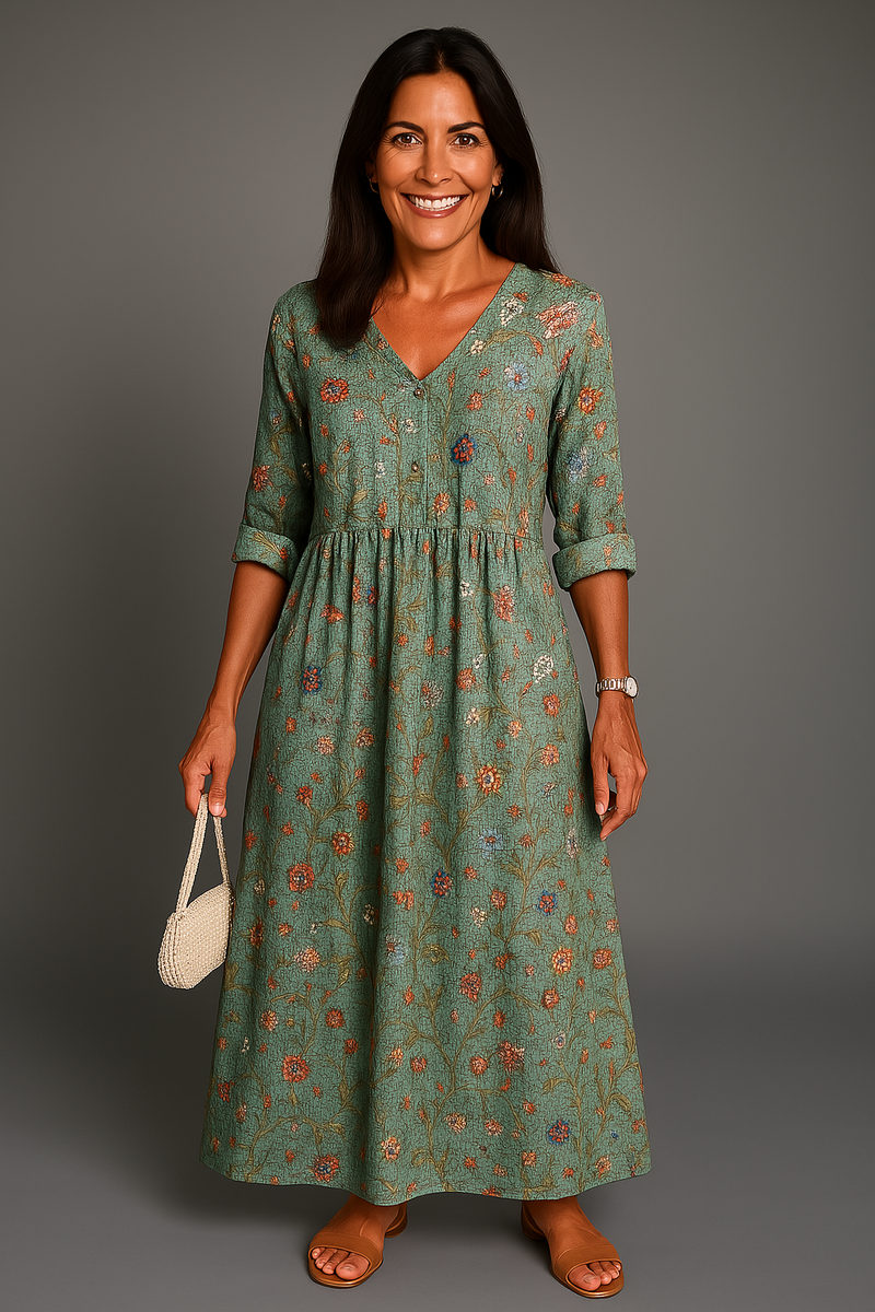 Fließendes Sommerkleid Damen mit Muster – Livia