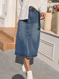 Eleganter Denim-Bleistiftrock mit Schlitz – Kalista