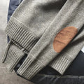 Modischer Herren-Pullover mit Ellenbogenpatches – David