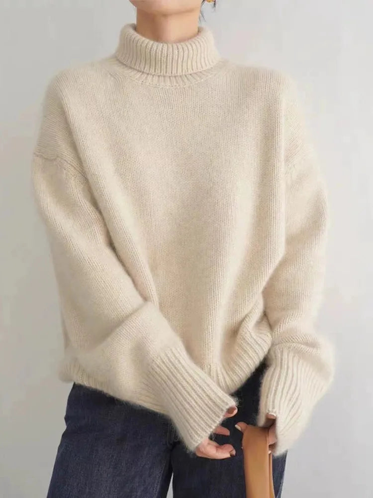 Damen Rollkragenpullover Kaschmir Elegant Warm Hochwertig - Julia