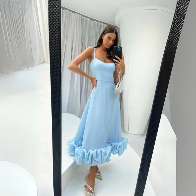 Midi Kleid Raffung Elegant Figurbetont Komfort – Lina