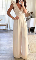 Eleganter Damen-Jumpsuit mit Wasserfall-Ausschnitt – Vera