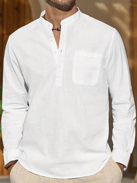Herren Leinenhemd Sommer Elegant 100% Leinen Look – Salvoro
