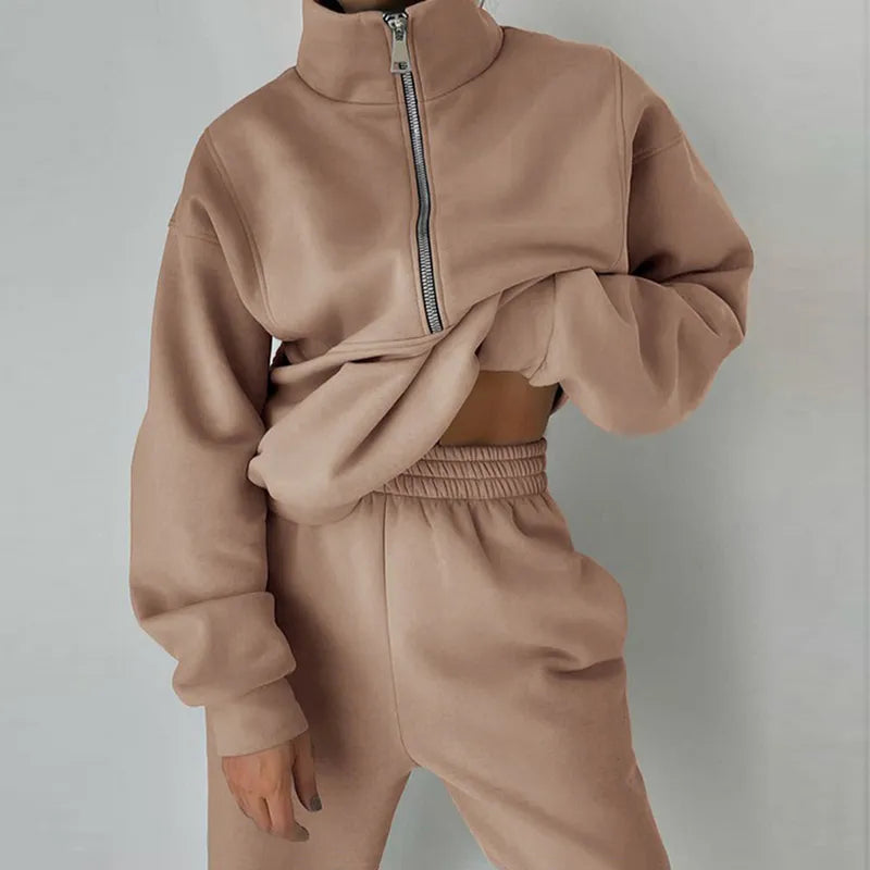 Bequemer Trainingsanzug mit hoher Taille für Damen – Elsie