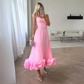Midi Kleid Raffung Elegant Figurbetont Komfort – Lina