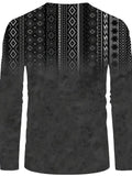 Boho Herrenhemd Langarm Stickerei V-Ausschnitt – Elviro