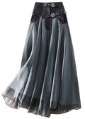 Eleganter Tüll-Patchwork-Maxirock mit A-Linie – Allegra