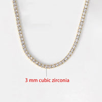 Glitzerndes Tennis-Halsband aus Edelstahl mit Zirkonia – Lena