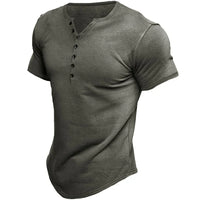 Herren Henley Shirt Kurzarm Baumwolle Polyester – Roland