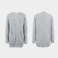 Damen Strickjacke Lang Elegant Vielseitig Knöpfe – Leona