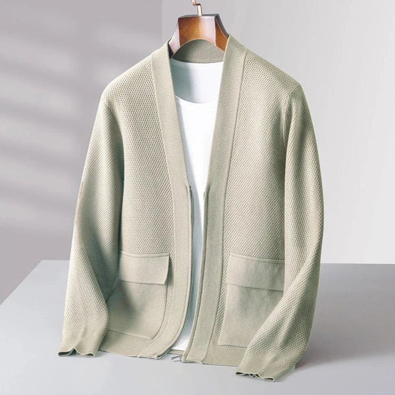 Strickweste für Herren mit V-Ausschnitt und Knöpfen – Tobias