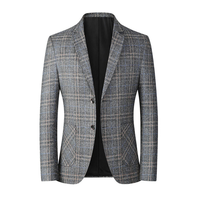Figurbetonter Herrenblazer mit Stickmuster für elegante Anlässe – Matteo