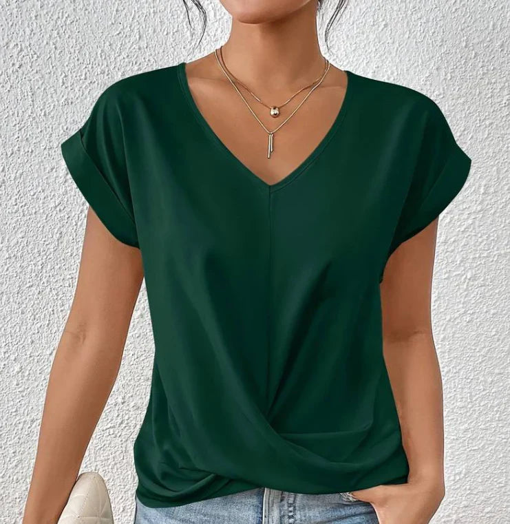 Damen V-Ausschnitt Shirt für Alltag und Eleganz – Agatha