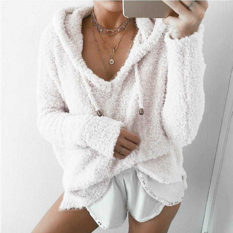 Kuscheliger Damen-Teddy-Hoodie mit Kapuze – Lena