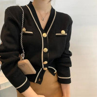 Damen-Strickjacke mit V-Ausschnitt – Lena